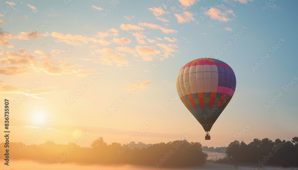 Vibrant Sky at Sunrise: A Colorful Hot Air Balloon Adventure Vibrant Sky at Sunrise: A Colorful Hot Air Balloon Adventure