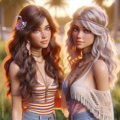 Portrait of a two beautiful girls