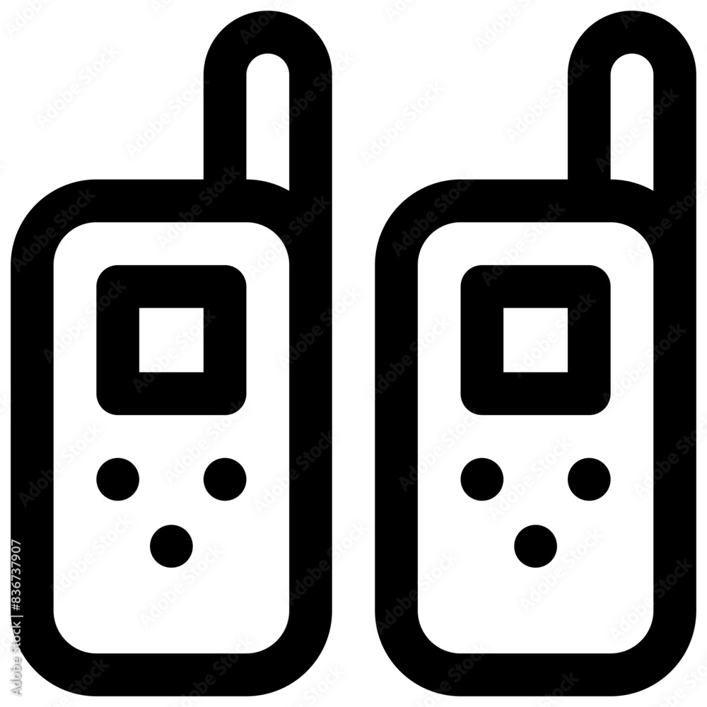 Walkie-talkie. Editable stroke vector icon. Walkie-talkie. Editable stroke vector icon.