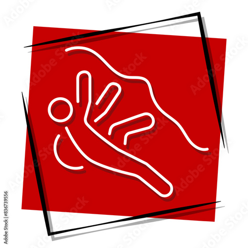 mountaineering red banner. Vector illustration.