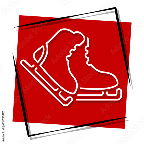 skates red banner. Vector illustration.