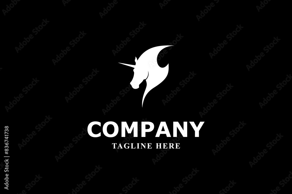 unicorn head with black background logo unicorn head with black background logo