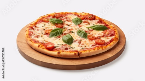 margherita italian pizza isolated on white