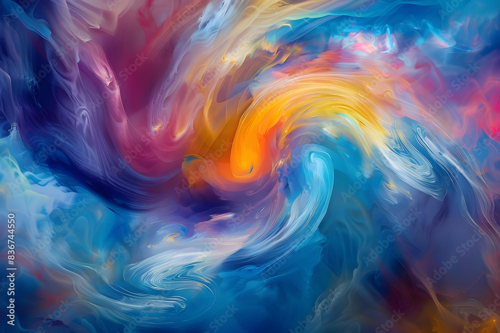 vibrant colors swirl together in a harmonious dance, showcasing the unity of nature elements. generative ai vibrant colors swirl together in a harmonious dance, showcasing the unity of nature elements. generative ai