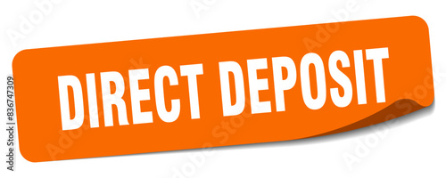 direct deposit sticker. direct deposit label