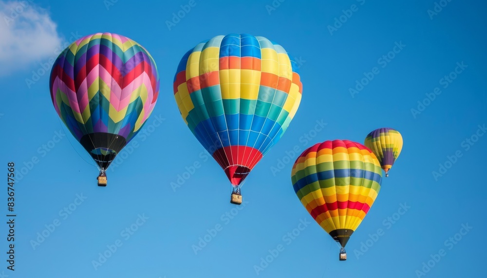 Vibrant Splendor: A Kaleidoscope of Hot Air Balloons Against a Blue Sky Vibrant Splendor: A Kaleidoscope of Hot Air Balloons Against a Blue Sky