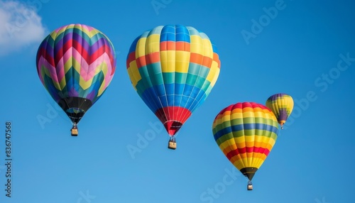 Vibrant Splendor: A Kaleidoscope of Hot Air Balloons Against a Blue Sky © Paulius