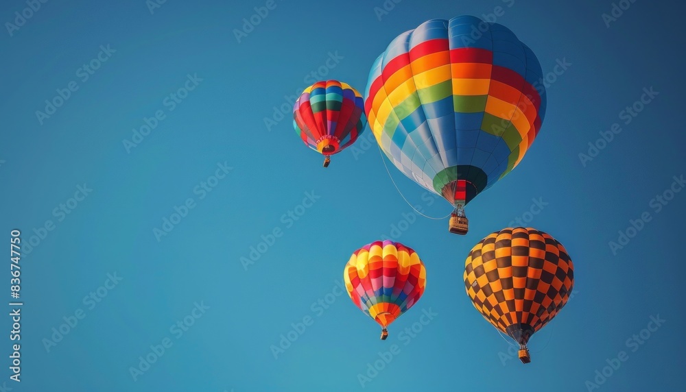 Vibrant Hot Air Balloons Soaring in the Blue Sky Vibrant Hot Air Balloons Soaring in the Blue Sky