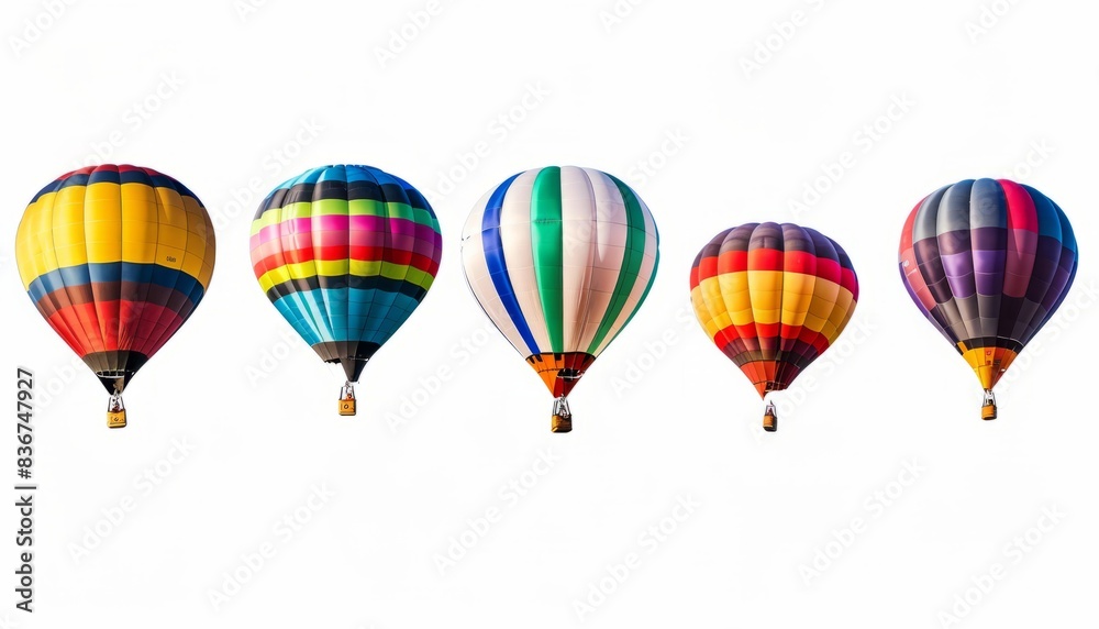 Fototapeta premium Whimsical Rainbow Hot Air Balloons Soaring in the Sky