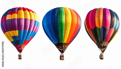 Vibrant Hot Air Balloons Soaring Against a Blank Canvas © Paulius