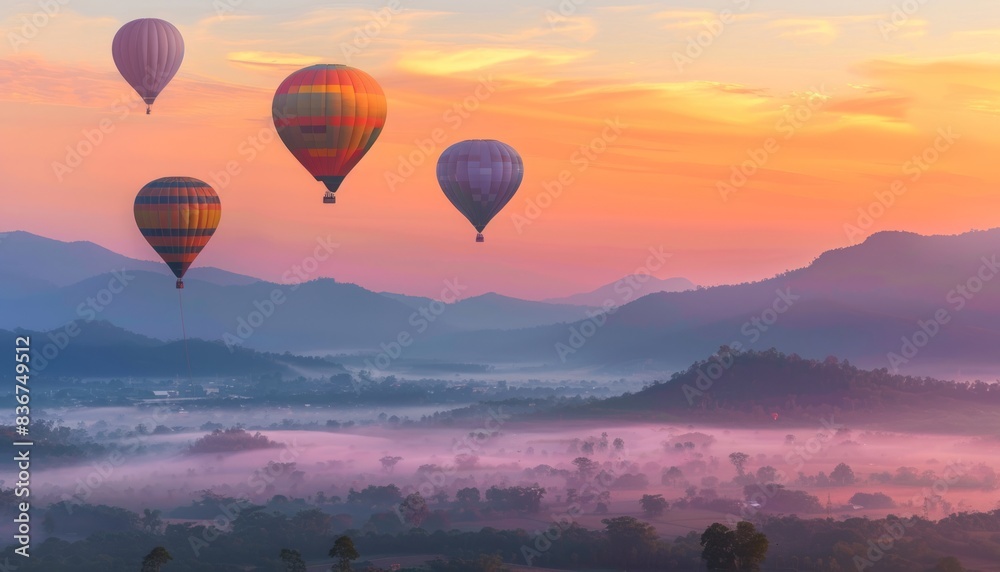 Vibrant Hot-Air Balloons Soar Over Enchanting Chiang Mai Sunrise Vibrant Hot-Air Balloons Soar Over Enchanting Chiang Mai Sunrise