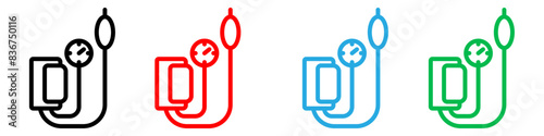 Tonometer icon logo set vector