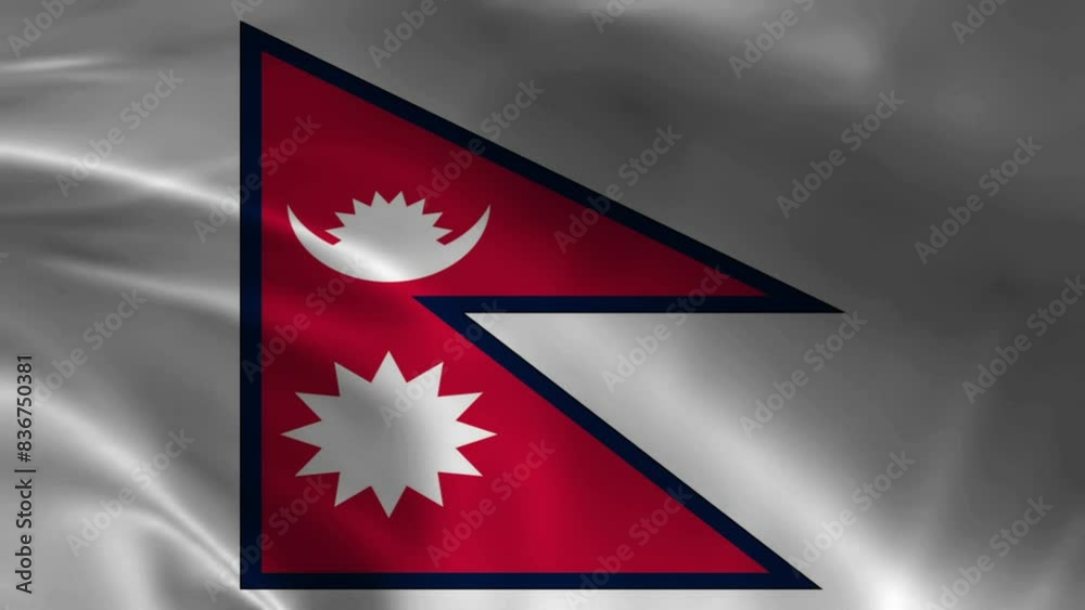 Nepal flag Motion Loop video waving in wind Nepal flag Motion Loop video waving in wind
