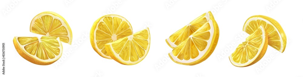 A cute and lively 3D cartoon lemon slice,suitable for food, beverage promotion, and healthy lifestyle-themed designs isolated on transparent background cutout png A cute and lively 3D cartoon lemon slice,suitable for food, beverage promotion, and healthy lifestyle-themed designs isolated on transparent background cutout png