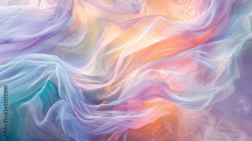 Whimsical waves captivating abstract backgrounds with gentle brushstrokes