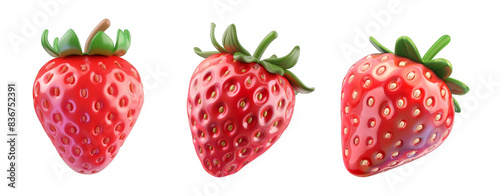 Wallpaper Mural 3d cartoon strawberry fruit, full of fun and creativity,ideal for healthy eating promotion isolated on transparent background cutout png Torontodigital.ca