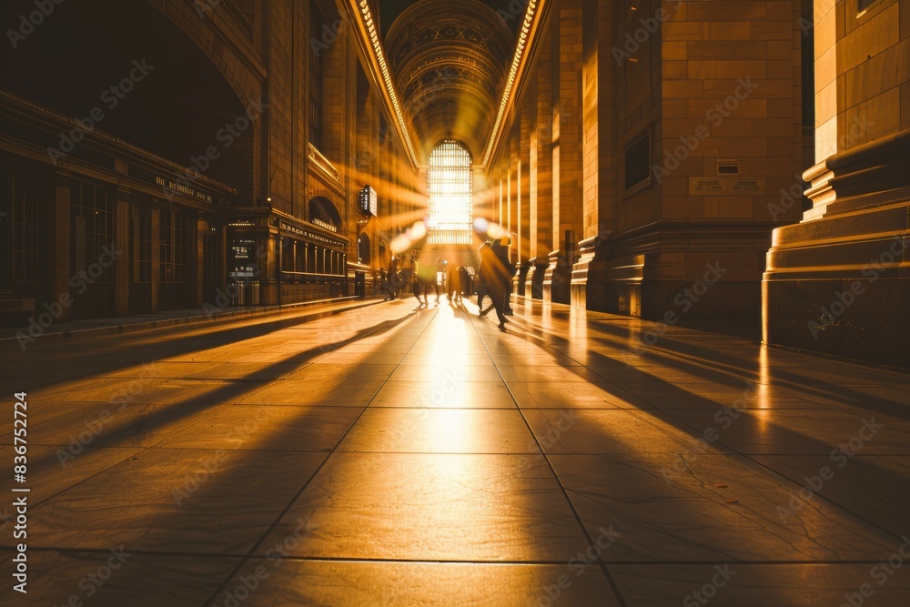 perspective of element in Grand Central Terminal new york golden hour perspective of element in Grand Central Terminal new york golden hour