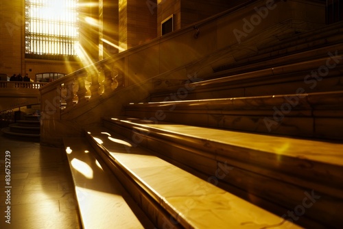 perspective of element in Grand Central Terminal new york golden hour