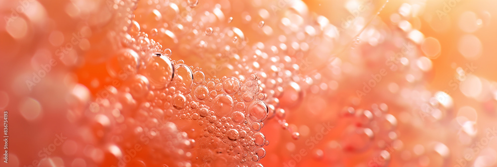 Cyberpunk tech fluid background abstraction UI UX modern trendy design. Place for text. Orange peach fuzz bubbles wave. Template poster banner header. 3D Digital art. Horizontal. Generative Ai content Cyberpunk tech fluid background abstraction UI UX modern trendy design. Place for text. Orange peach fuzz bubbles wave. Template poster banner header. 3D Digital art. Horizontal. Generative Ai content