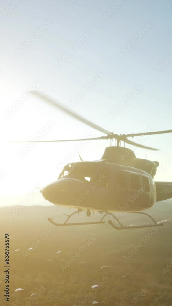 Slow Motion United States military helicopter in Vietnam Slow Motion United States military helicopter in Vietnam