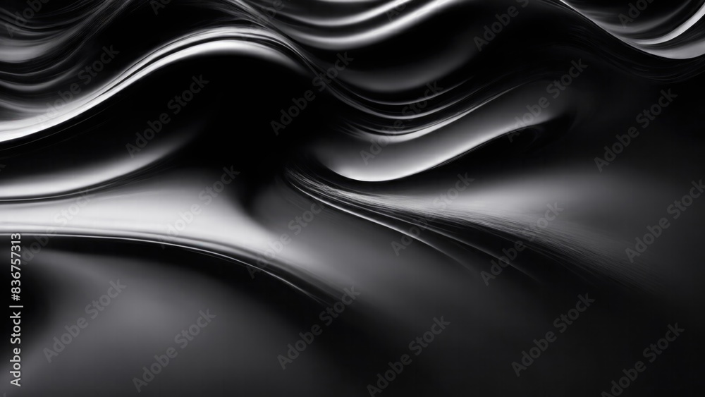 Fototapeta premium Soft and liquid Black waves background