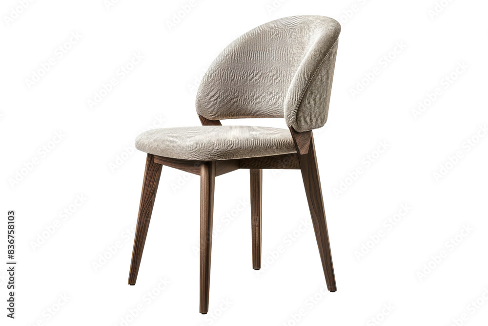 Modern Wooden Chair with Beige Upholstery Modern Wooden Chair with Beige Upholstery