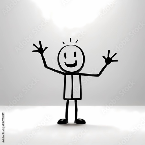 Stick figure photo say hi