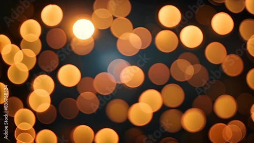 金色のボケ背景. Gold Bokeh Background. AI generated.
