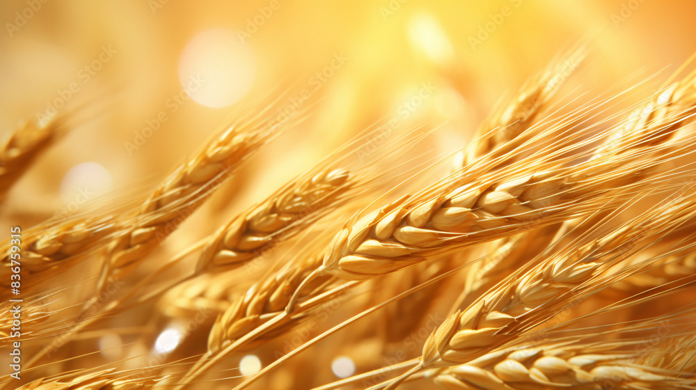 Close up to a ready to harvest wheat that is shining on sunny summer day Close up to a ready to harvest wheat that is shining on sunny summer day