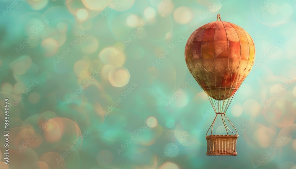 Obraz premium Floating on Air: The Spectacular Empty Basket Hot Air Balloon Adventure