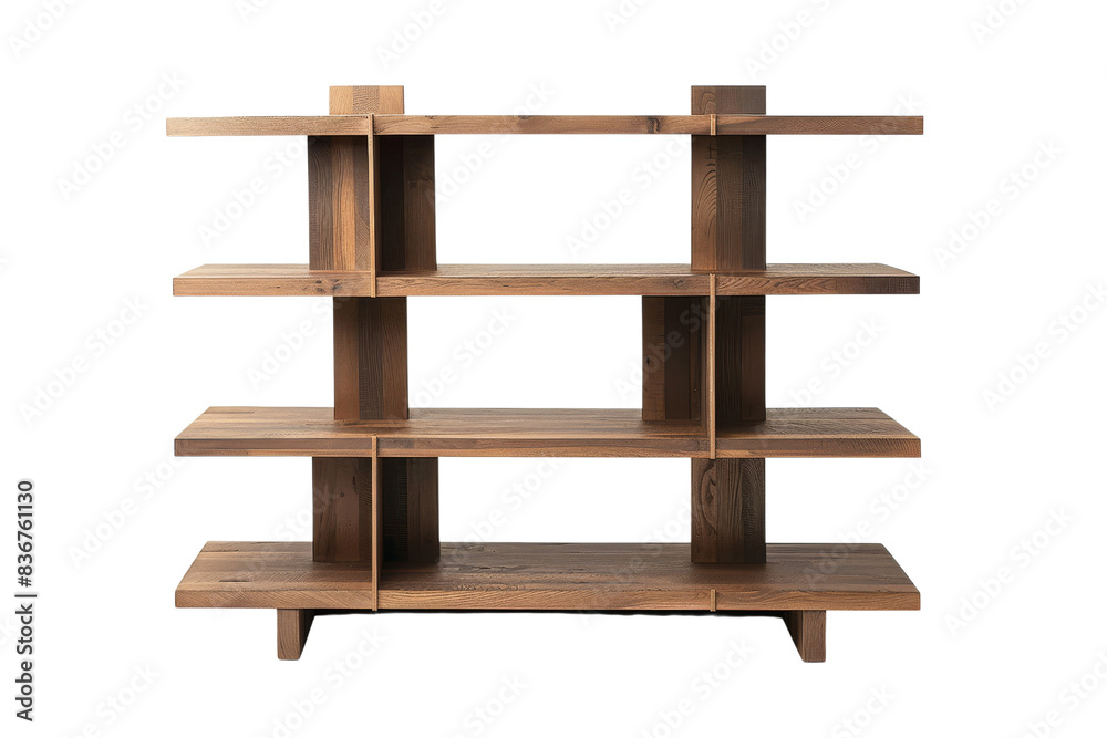 Wooden bookshelf isolated on black background Wooden bookshelf isolated on black background