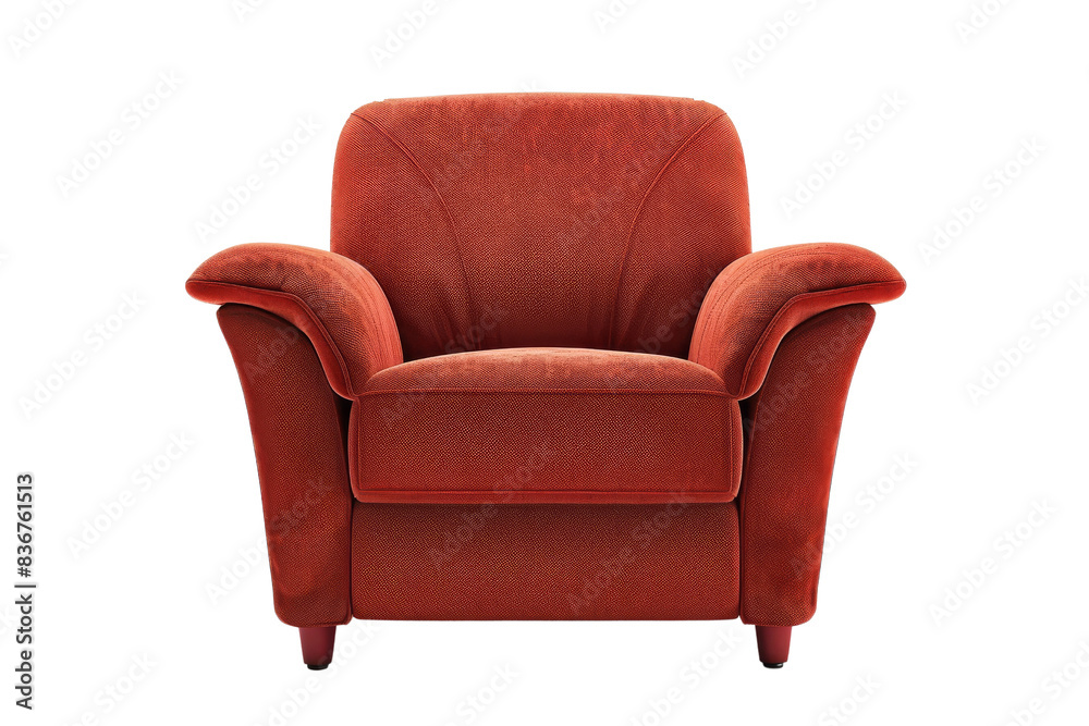 Fototapeta premium Red Armchair Isolated on Black Background