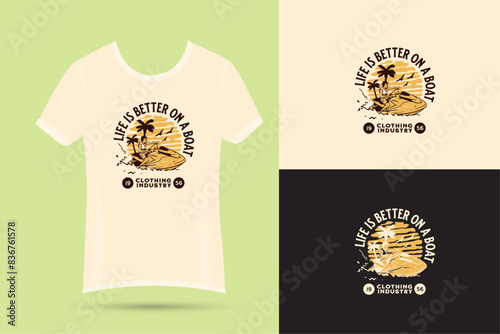 Travel beach t-shirt design man