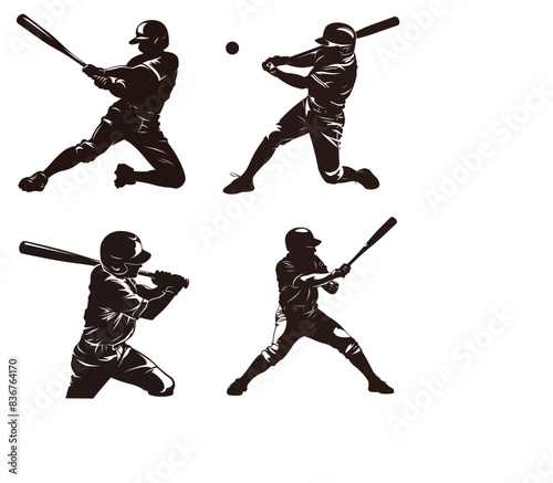 baseball player silhouette vector