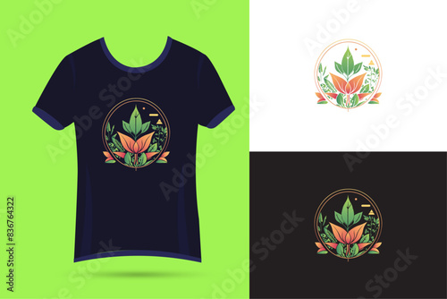 Blue T-shirt flower new design 
