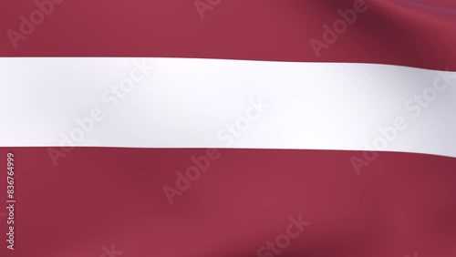 Waving flag of Latvia Animation 3D render Method photo