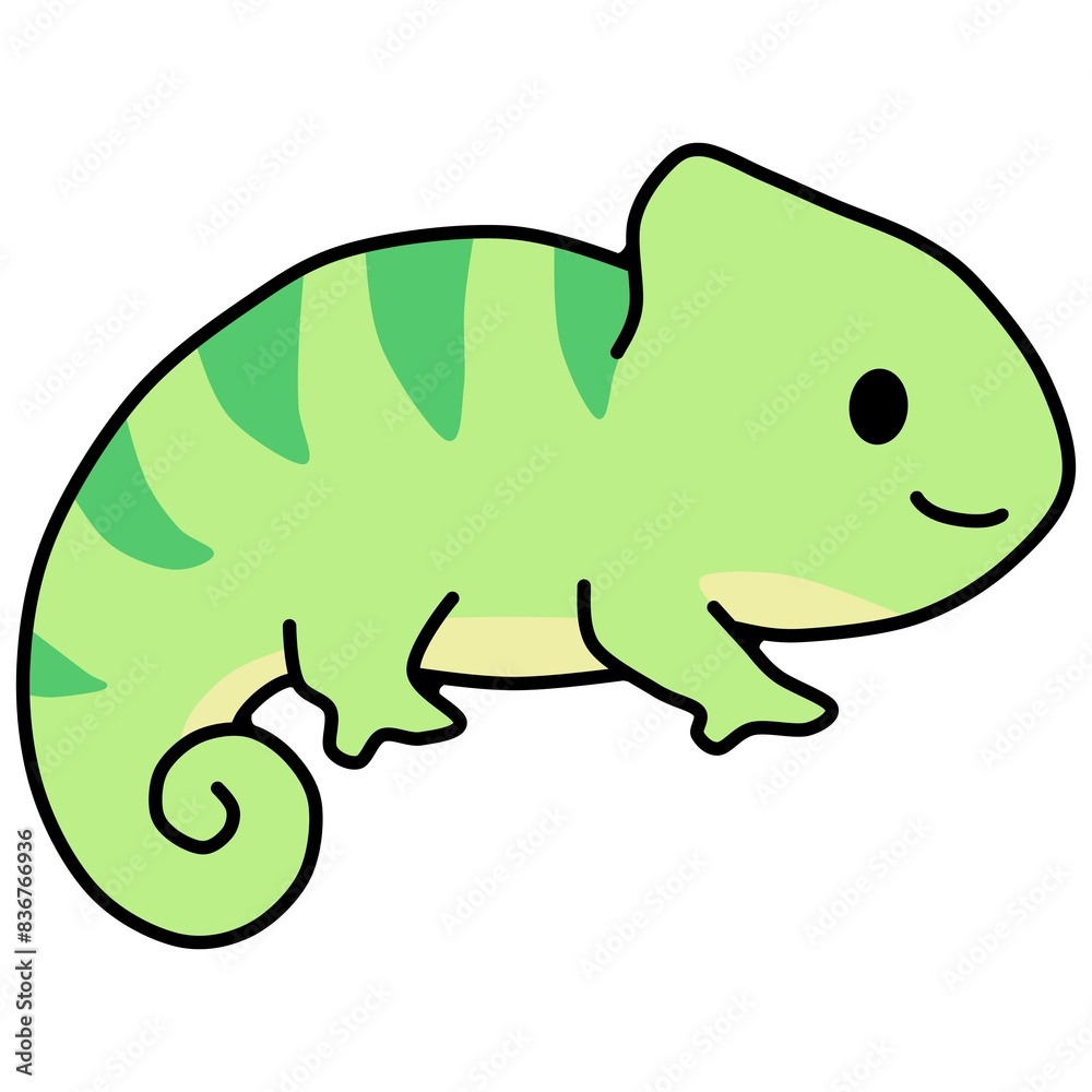 Obraz premium Smiling Green Chameleon