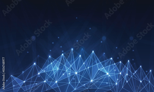 Connected polygons plexus vector background, digital data visualization. vector illustration.