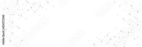 Vector illustration of minimalistic design with connecting the dots and lines. Abstract geometric background of science and technology concept