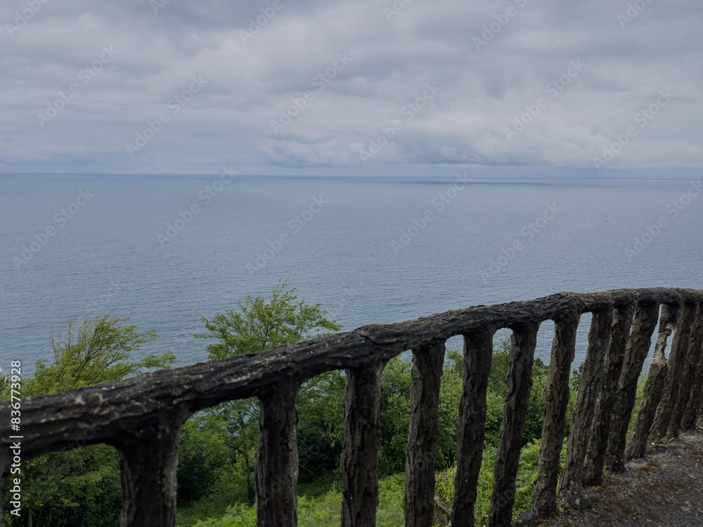 Aerial view of the Cantabrian Sea from Monte Igueldo in San Sebastian, Guipuzkoa. Aerial view of the Cantabrian Sea from Monte Igueldo in San Sebastian, Guipuzkoa.