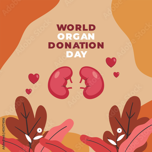 Flat illustration of world organ donation day 