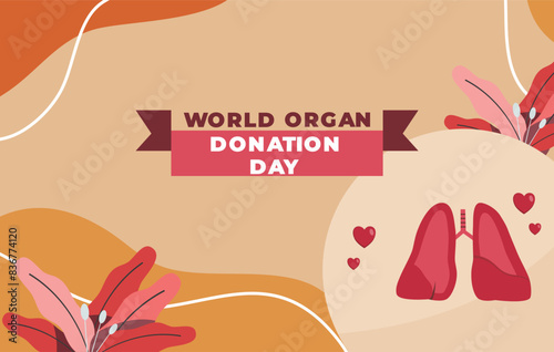 Flat illustration of world organ donation day 
