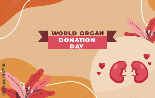 Flat illustration of world organ donation day 