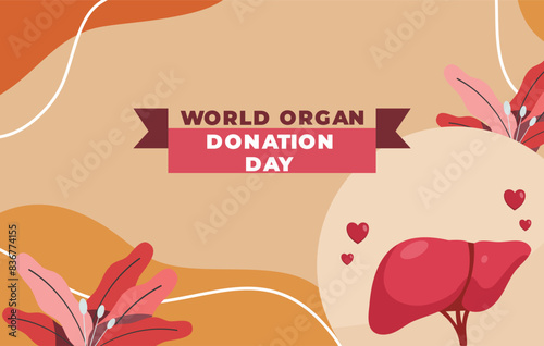 Flat illustration of world organ donation day 