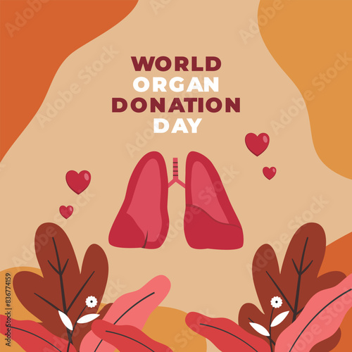Flat illustration of world organ donation day 