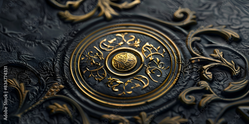 Exotic Arabic style pattern in dark navy blue and dark bronze.
Exotic Arabic style pattern in dark navy blue and dark bronze.