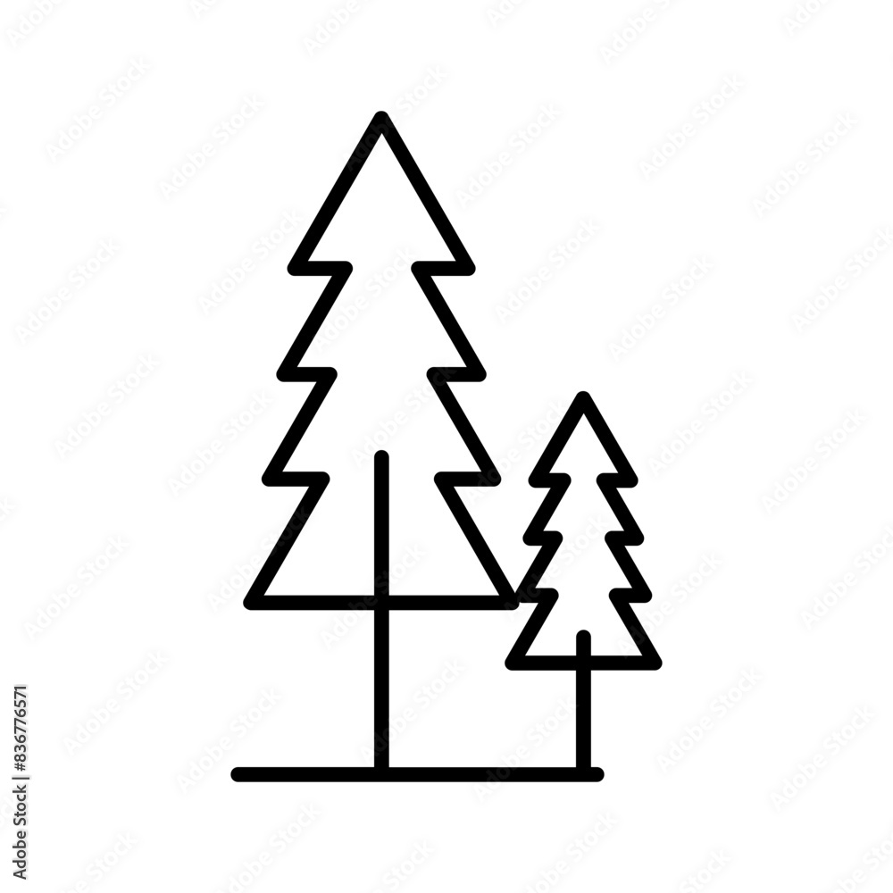 tree icon outline design tree icon outline design