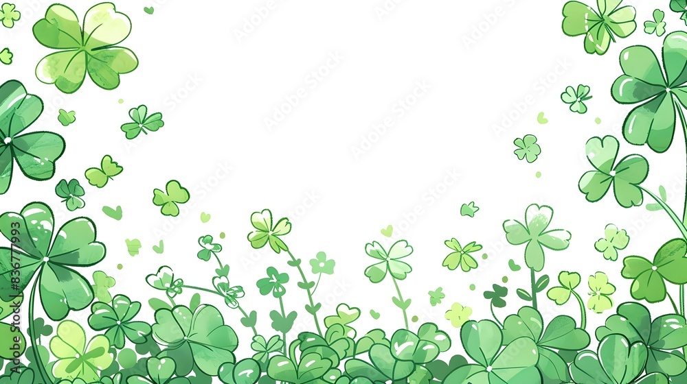 Doodle Print Border Design with Blank Space for St Patrick s Day Background Doodle Print Border Design with Blank Space for St Patrick s Day Background
