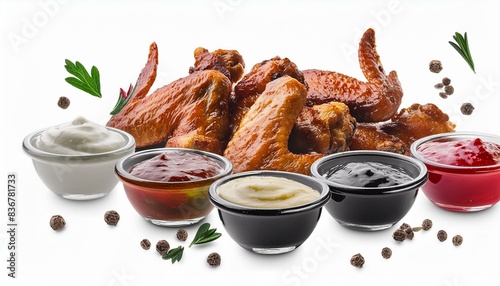 grilled chicken wings and sauce