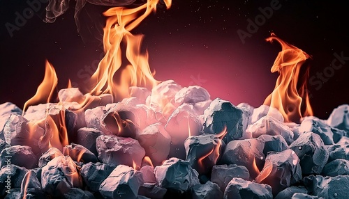 fire in the fireplace